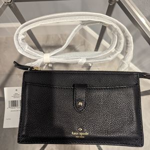 Kate Spade Larchmont Avenue Alegra Black crossbody clutch NWT
